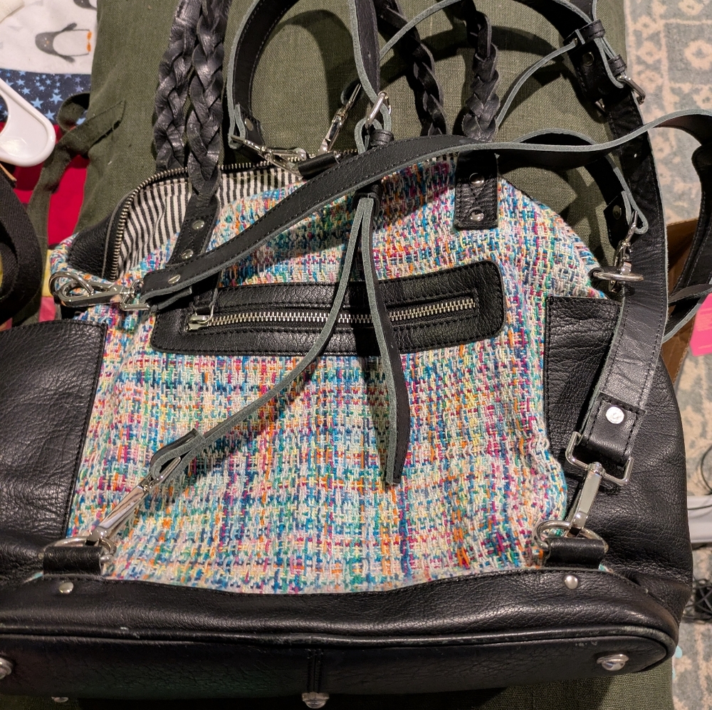 Daja Designs with Ethos Angel Cakes fabric covertible backpack